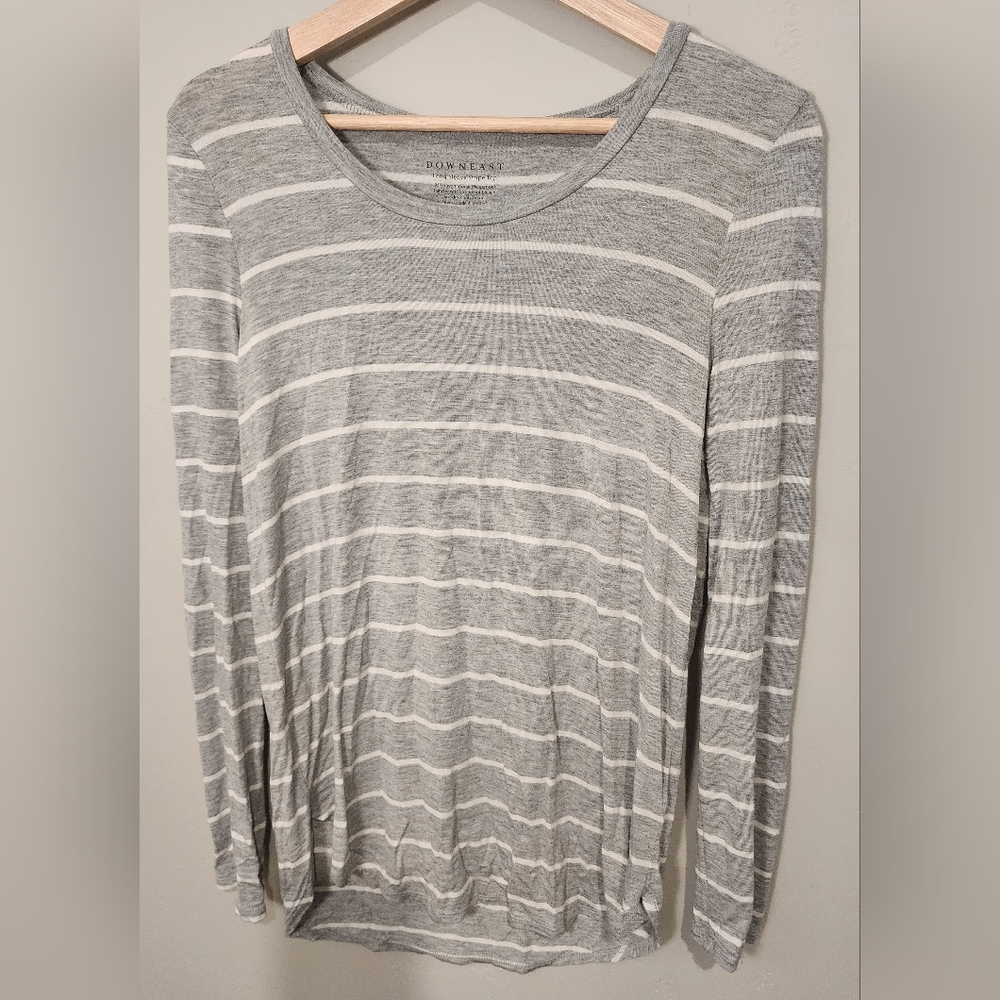 Downeast Grey Striped Long Sleeve